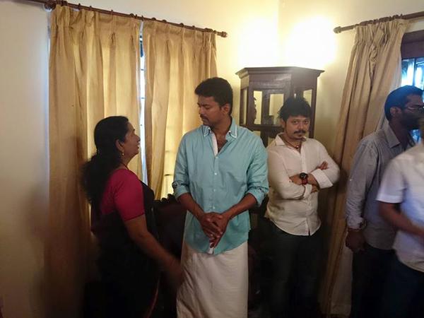 Ilayathalapathy Vijay and his mother Mrs. Shoba Chandrasekha Vijay,Vijay 59 Movie Pooja,Vijay 59 Movie launch,Samantha,Amy Jackson,ilayathalapathy vijay,atlee,GV Prakash,Vijay 59 Movie Launch,Vijay 59 Movie Launch pics,Vijay 59 Movie Launch images,Vijay 59 Movie Launch photos,Vijay 59 Movie Launch stills