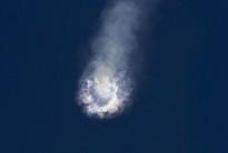 An unmanned SpaceX Falcon 9 rocket explodes after liftoff from Cape Canaveral, Florida