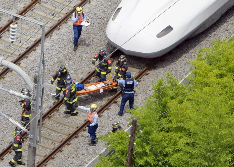 Japan bullet train 'self-immolation' fire kills two Peoples Japan bullet train,Japan bullet train 'self-immolation' fire kills two Peoples,Japan bullet train 'self-immolation',2 Dead After Self-Immolation,Japanese Bullet Train,bullet train south of Tokyo,Japan bullet train suicide