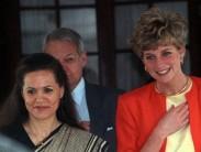 Princess Diana with Sonia Gandhi