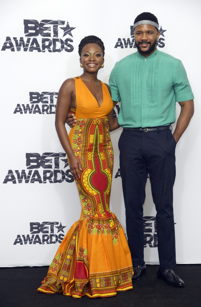 Musician Naturi Naughton and actor Hosea Chanchez pose backstage during the 2015 BET Awards BET Awards 2015,BET Awards,BET Awards winners,BET Awards pics,BET Awards images,BET Awards photos,BET Awards stills