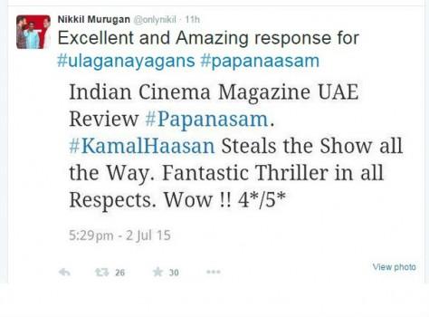 Papanasam Movie Response in Social Media