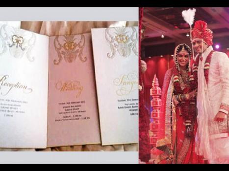 Ritiesh Deshmukh and Genelia D'souza's Royal Wedding Invitations Cards