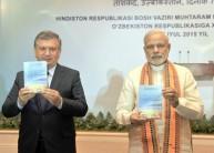 Uzbekistan Shavkat Miromonovich Mirziyoyev and PM Narendra Modi