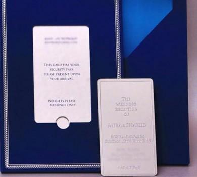 Shahid Kapoor and Mira Rajput's Reception Card