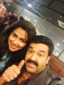 Amala Paul with Mohanlal