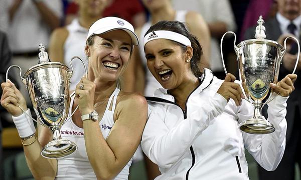 Sania Mirza,Martina Hingis,Sania Mirza-Martina Hingis,Wimbledon 2015,Sania Mirza-Martina Hingis win women's doubles title,Sania Mirza creates history,Martina Hingis and Sania Mirza,women's doubles title
