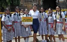 Raveena Tandon spreads awareness on using Helmet