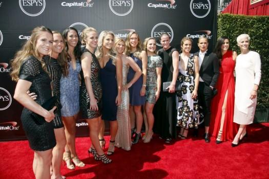 U.S. Women's National Team soccer players arrive for the 2015 ESPY Awards in Los Angeles
