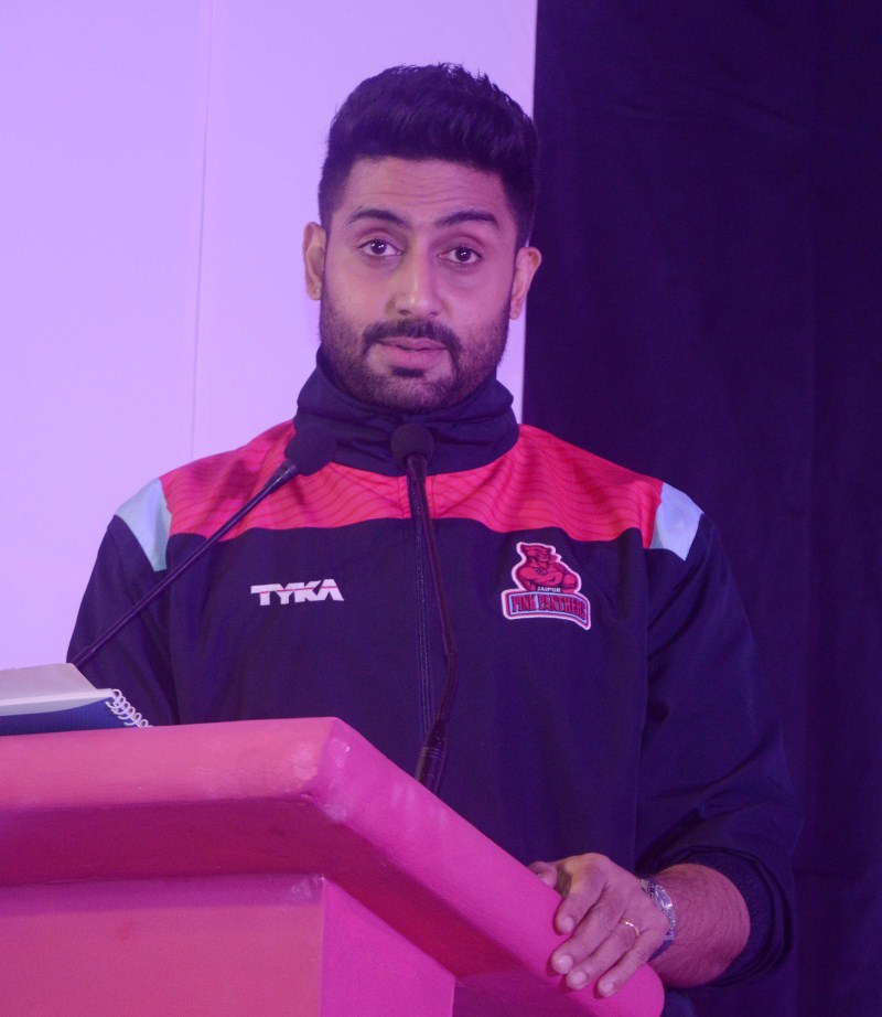 Bollywood Actor Abhishek Bachchan with Jaipur Pink Panthers Kabaddi team press meet. Abhishek Bachchan,Abhishek Bachchan with Jaipur Pink Panthers Kabaddi team press meet,Kabaddi team press meet,Jaipur Pink Panthers,actor Abhishek Bachchan,Abhishek Bachchan pics,Abhishek Bachchan images,Abhishek Bachchan photos,Abhishek Bachchan stills,Ab