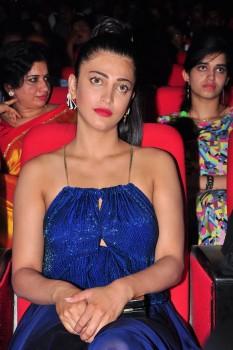South Indian Actress Shruti Haasan at Srimanthudu Audio Launch.