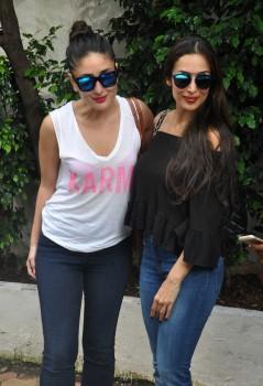 Bollywood Actress Kareena Kapoor, Malaika Arora Khan and Amrita Arora snapped at Olive Bar and Kitchen Bandra.