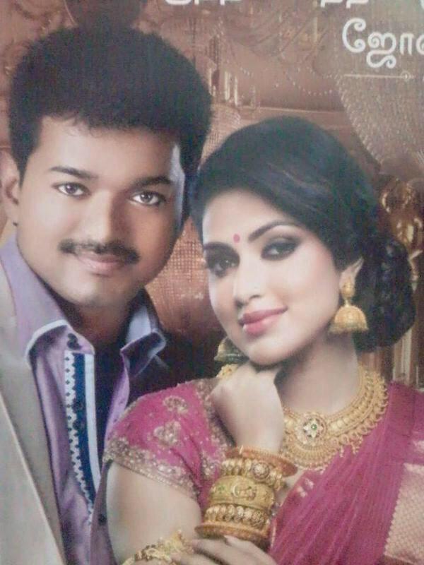 Vijay and Amala Paul's Jos Alukkas ad Poster,Vijay and Amala Paul's Jos Alukkas ad,Vijay and Amala Paul,vijay,actor vijay,Amala Paul,actress Amala Paul,Jos Alukkas ad Poster,Jos Alukkas ad