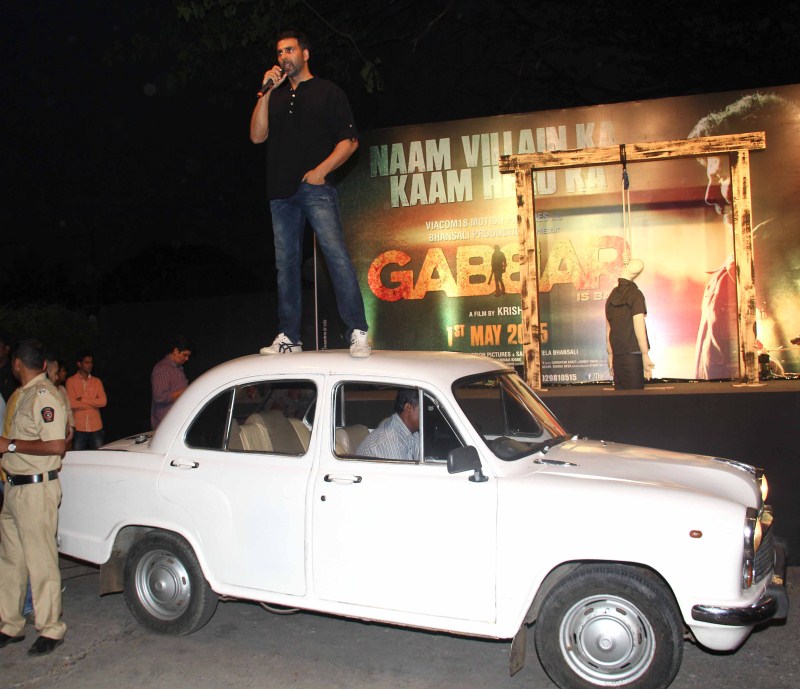 Akshay Kumar at Gabbar is Back Trailer Launch Gabbar is Back Trailer Launch,Gabbar is Back,Gabbar is Back Trailer,Akshay Kumar,Shruti Hassan,Gabbar is Back Trailer Launch pics,Gabbar is Back Trailer Launch images