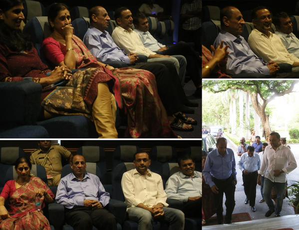 Governor Narasimhan and his family watched Baahubali Movie. Governor Narasimhan watched Baahubali Movie,Governor Narasimhan,Narasimhan watched Baahubali Movie,E. S. L. Narasimhan,Baahubali,Baahubali special screening,Governor watches Baahubali,Union Ministers watched Baahubali