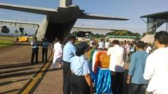 Former Indian President Dr. APJ Abdul Kalam being brought by IAF aircraft from Guwahati to Delhi