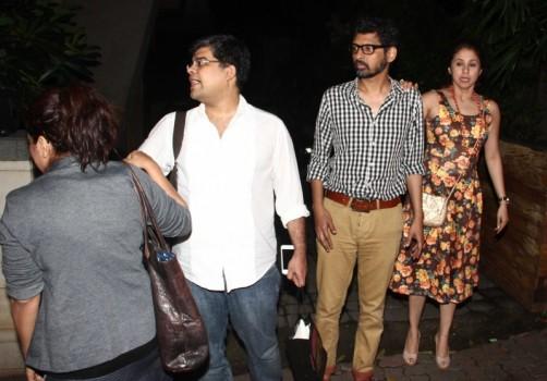 Bollywood Actor Karan Johar and Actress Urmila Matondkar spotted at Manish Malhotra House.