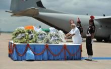 Photos of Narendra Modi pays his last respects to Dr APJ Abdul Kalam.