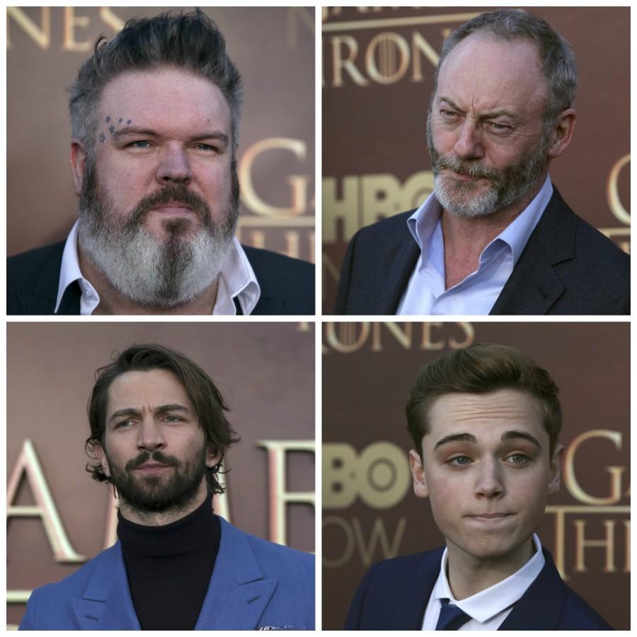 Kristian Nairn, Liam Cunningham, Michiel Huisman and Dean-Charles Chapman Game of thrones,Game of Thrones premiere,Game of Thrones season 5,Game of Thrones air date