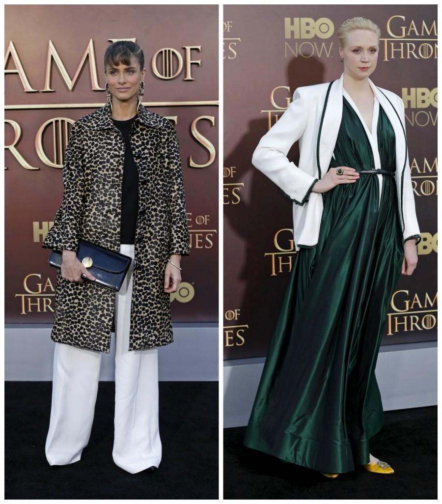 Amanda Peet and Gwendoline Christie Game of thrones,Game of Thrones premiere,Game of Thrones season 5,Game of Thrones air date