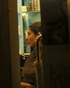 Bollywood Actress Kareena Kapoor Khan and Karisma Kapoor snapped at salon in Bandra.