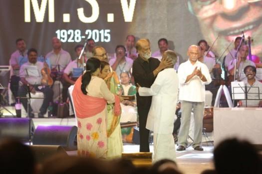 Photos of Super Star Rajinikanth at Ilayaraja Ennulle Ulla MSV Show.