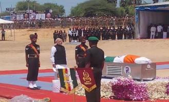 PM Narendra Modi arrives for President Kalam's funeral in Rameswaram,PM Narendra Modi arrives for President Kalam's funeral,Narendra Modi,President Kalam's funeral,APJ Abdul Kalam's funeral,Abdul Kalam,Abdul Kalam funeral,Modi