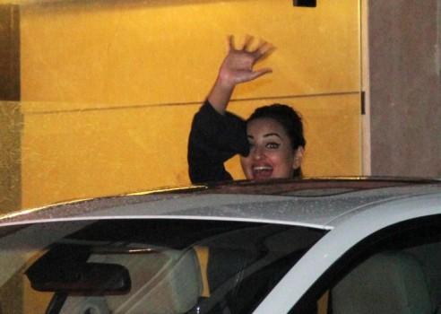 Bollywood Actress Sonakshi Sinha at Arpita Khan's Birthday Celebration.