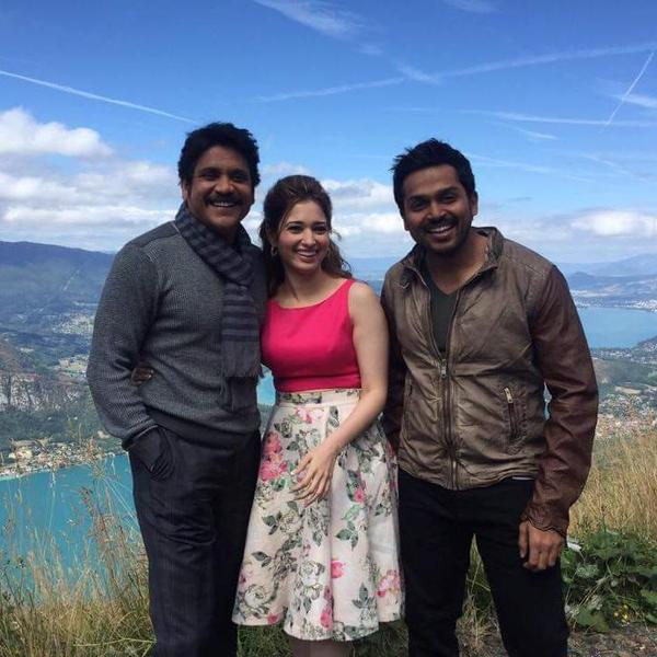 Photos of Tamannaah, Akkineni Nagarjuna and Karthi in France for PVP Untitled Movie. Tamannaah,Akkineni Nagarjuna,Karthi,PVP Untitled Movie,Vamsi Paidipally movie,Tamannaah,Akkineni Nagarjuna and Karthi