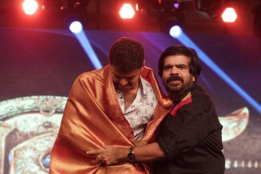 South Indian Actor T Rajendar at Vijay's Puli Music Launch.