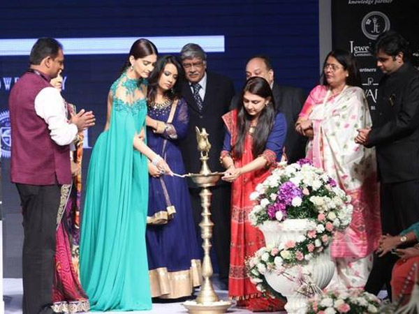 Bollywood Actress Sonam Kapoor takes our breath away in a stunning Michael Costello Gown. Sonam Kapoor,Actress Sonam Kapoor,Sonam Kapoor at IIJW 2015 Inauguration Ceremony,Sonam Kapoor at IIJW 2015,IIJW 2015,Sonam Kapoor latest pics,Sonam Kapoor latest images,Sonam Kapoor latest photos,Sonam Kapoor latest stills,Sonam Kapoor latest pictures