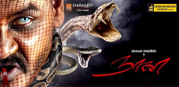 Tamil Actor Raghava Lawrence's Naaga Movie First Look Posters. Directed by Raghava Lawrence and Produced by Vendhar Movies.