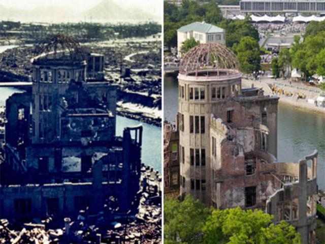 On Aug. 6, 1945, the United States dropped an atomic bomb on the Japanese city of Hiroshima, killing tens of thousands of people. Hiroshima 70th Anniversary,Hiroshima,Hiroshima then and now,Fact Tank - Our Lives in Numbers August 4,2015 70 years after Hiroshima,Bombing of Hiroshima and Nagasaki,Hiroshima and Nagasaki