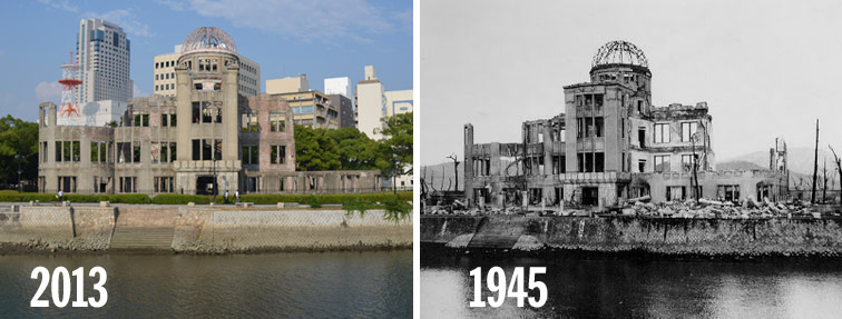 On Aug. 6, 1945, the United States dropped an atomic bomb on the Japanese city of Hiroshima, killing tens of thousands of people. Hiroshima 70th Anniversary,Hiroshima,Hiroshima then and now,Fact Tank - Our Lives in Numbers August 4,2015 70 years after Hiroshima,Bombing of Hiroshima and Nagasaki,Hiroshima and Nagasaki