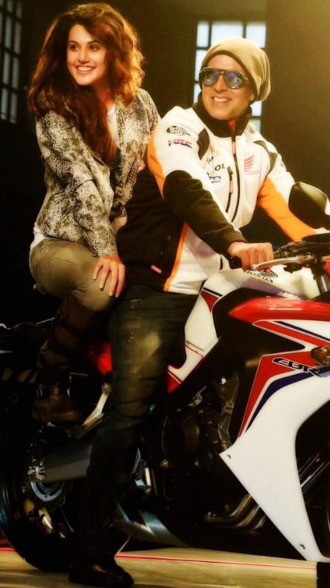 Actress Taapsee Pannu celebrates her birthday with Actor Akshay Kumar at Bike Launch. Taapsee Pannu,Akshay Kumar,Taapsee Pannu and Akshay Kumar at Bike Launch,Taapsee Pannu birthday celebration,Akshay Kumar at Taapsee Pannu birthday celebration,Taapsee Pannu birthday celebration pics,Taapsee Pannu birthday celebration images,Taapsee Pannu