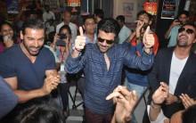 Bollywood Actor John Abraham and Anil Kapoor promote Welcome Back movie at Fever 104 FM.
