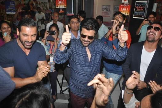 Bollywood Actor John Abraham and Anil Kapoor promote Welcome Back movie at Fever 104 FM.