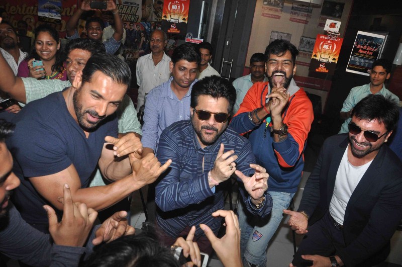 Bollywood Actor John Abraham and Anil Kapoor promote Welcome Back movie at Fever 104 FM. John Abraham,Anil Kapoor,John Abraham and Anil Kapoor,Welcome Back,Welcome Back movie promotion,Welcome Back movie promotion at Fever 104 FM,at Fever 104 FM