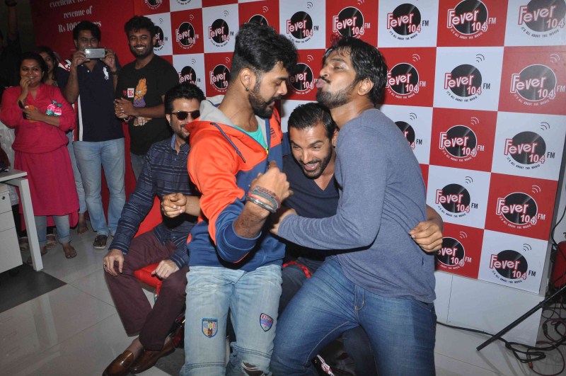 Bollywood Actor John Abraham and Anil Kapoor promote Welcome Back movie at Fever 104 FM. John Abraham,Anil Kapoor,John Abraham and Anil Kapoor,Welcome Back,Welcome Back movie promotion,Welcome Back movie promotion at Fever 104 FM,at Fever 104 FM