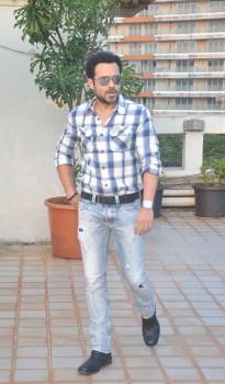 Emraan Hashmi arrives for his 36th birthday celebration.