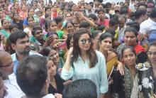 Bollywood Actress Sridevi inaugurates Sulabh Public Toilet in Mumbai.