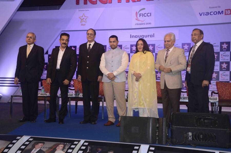 FICCI Frames 2015 Inaugural Meet Aamir Khan,Kamal Haasan,uthama villain,pk,FICCI Frames 2015,mumbai