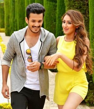 Akhil Akkineni, VV Vinayak and Sayesha Saigal Movie Stills.