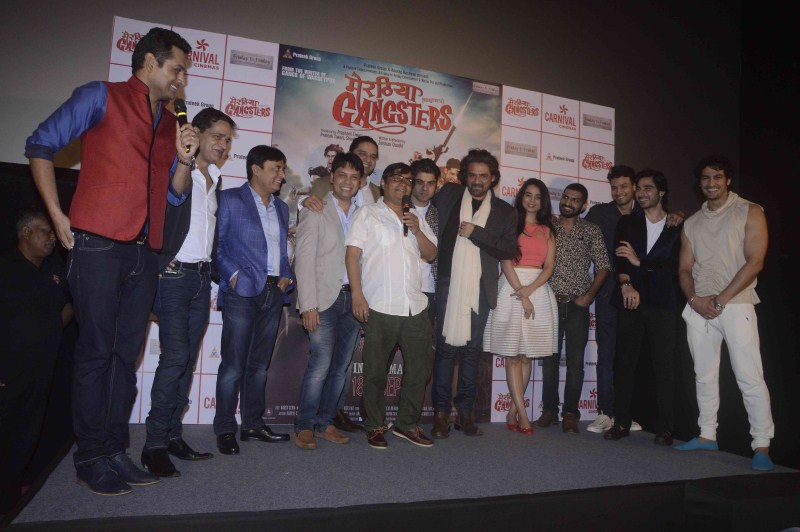 Bollywood Movie Meeruthiya Gangsters Trailer Launch. Zeishan Quadri, Nushrat Bharucha, Kavita Kaushik, Soundarya Sharma, Jatin Sarna, Vansh Bhardwaj graced the event. Meeruthiya Gangsters,Meeruthiya Gangsters Trailer Launch,Zeishan Quadri,Nushrat Bharucha,Kavita Kaushik,Soundarya Sharma,Jatin Sarna,Vansh Bhardwaj,Meeruthiya Gangsters Trailer Launch pics,Meeruthiya Gangsters Trailer Launch images,Meeruthiya Gangsters Tr