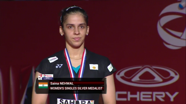 Saina Nehwal lost to world number one Carolina Marin in the final of the World Badminton. BWF World Championships Final,World Badminton Championship Final,World Badminton Championship,Saina Nehwal,Saina Nehwal Loses to Carolina Marin,Carolina Marin,Badminton,Saina Nehwal silver medial,silver medial
