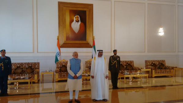 Indian Prime Minister Narendra Modi arrives in Abu Dhabi. Prime Minister Narendra Modi arrives in Abu Dhabi,Prime Minister Narendra Modi,Narendra Modi arrives in Abu Dhabi,Narendra Modi,Modi in UAE,Narendra Modi in UAE