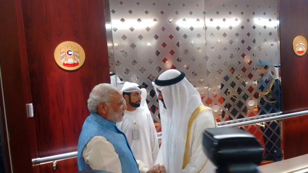 Indian Prime Minister Narendra Modi arrives in Abu Dhabi. Prime Minister Narendra Modi arrives in Abu Dhabi,Prime Minister Narendra Modi,Narendra Modi arrives in Abu Dhabi,Narendra Modi,Modi in UAE,Narendra Modi in UAE