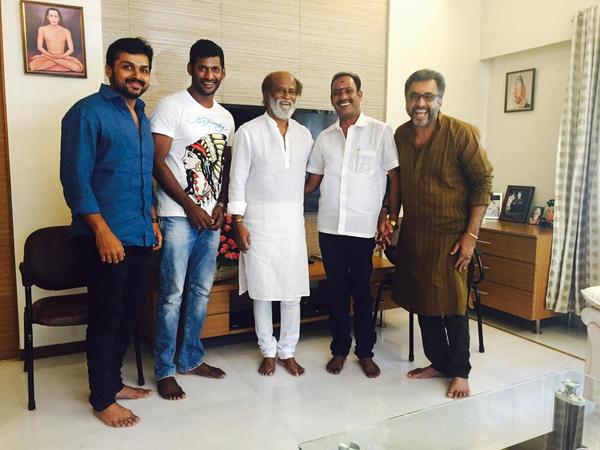South Indian Actor Vishal, Karthi team meet Superstar Rajinikanth. Vishal,Karthi,Superstar Rajinikanth,Rajinikanth,Vishal,Karthi team meet Superstar Rajinikanth,Vishal,Karthi team meet Rajinikanth,Rajinikanth latest pics,Rajinikanth latest images,Rajinikanth latest photos,Rajinikanth latest stills,Rajinikanth latest pi