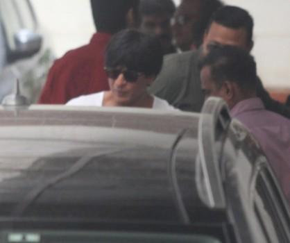 Photos of Bollywood Actor Shah Rukh Khan spotted at Karan Johar's office.
