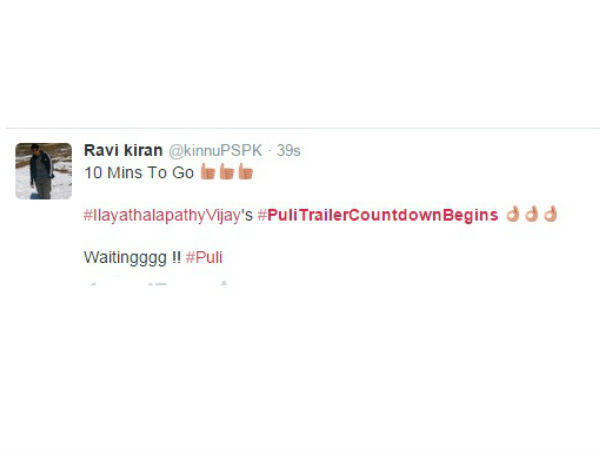 Check out Vijay's Puli Trailer: Fans Tweet. Vijay's Puli Trailer,Puli Trailer,Puli movie Trailer,vijay,ilayathalapathy vijay,ilayathalapathy,sridevi,sudeep,Hansika Motwani,Vijay's Puli Trailer: Live Audience Responses,Vijay's Puli Trailer review,Puli Trailer review